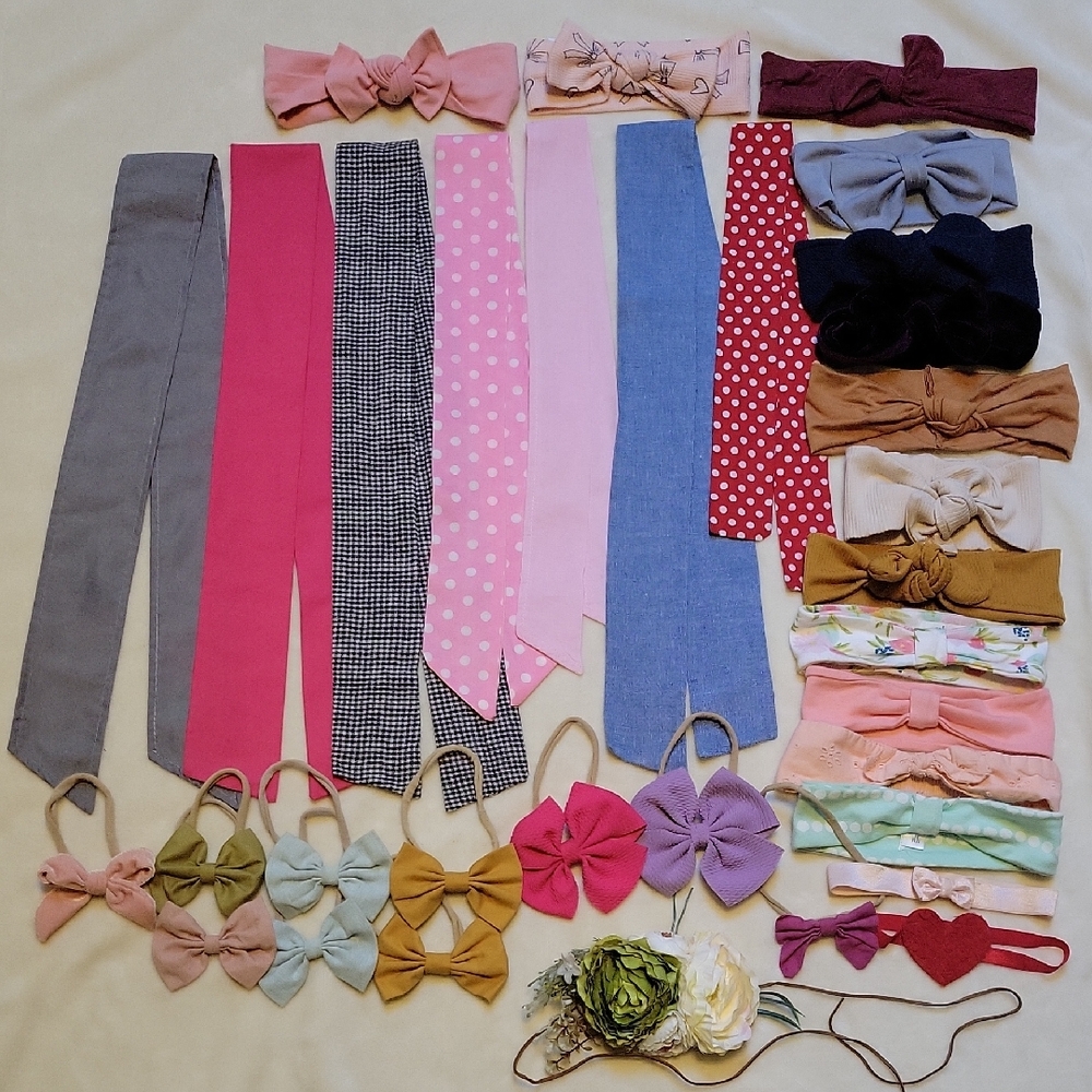 Huge Lot of Baby Girls Hair Ribbons and Headbands